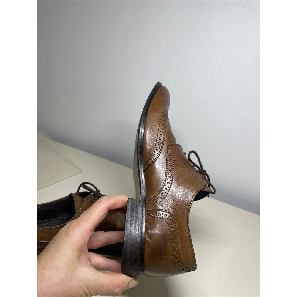 Foreva Men's 39 M US 7 Brown Leather Oxford Derby Shoes Made In Portugal Lace Up